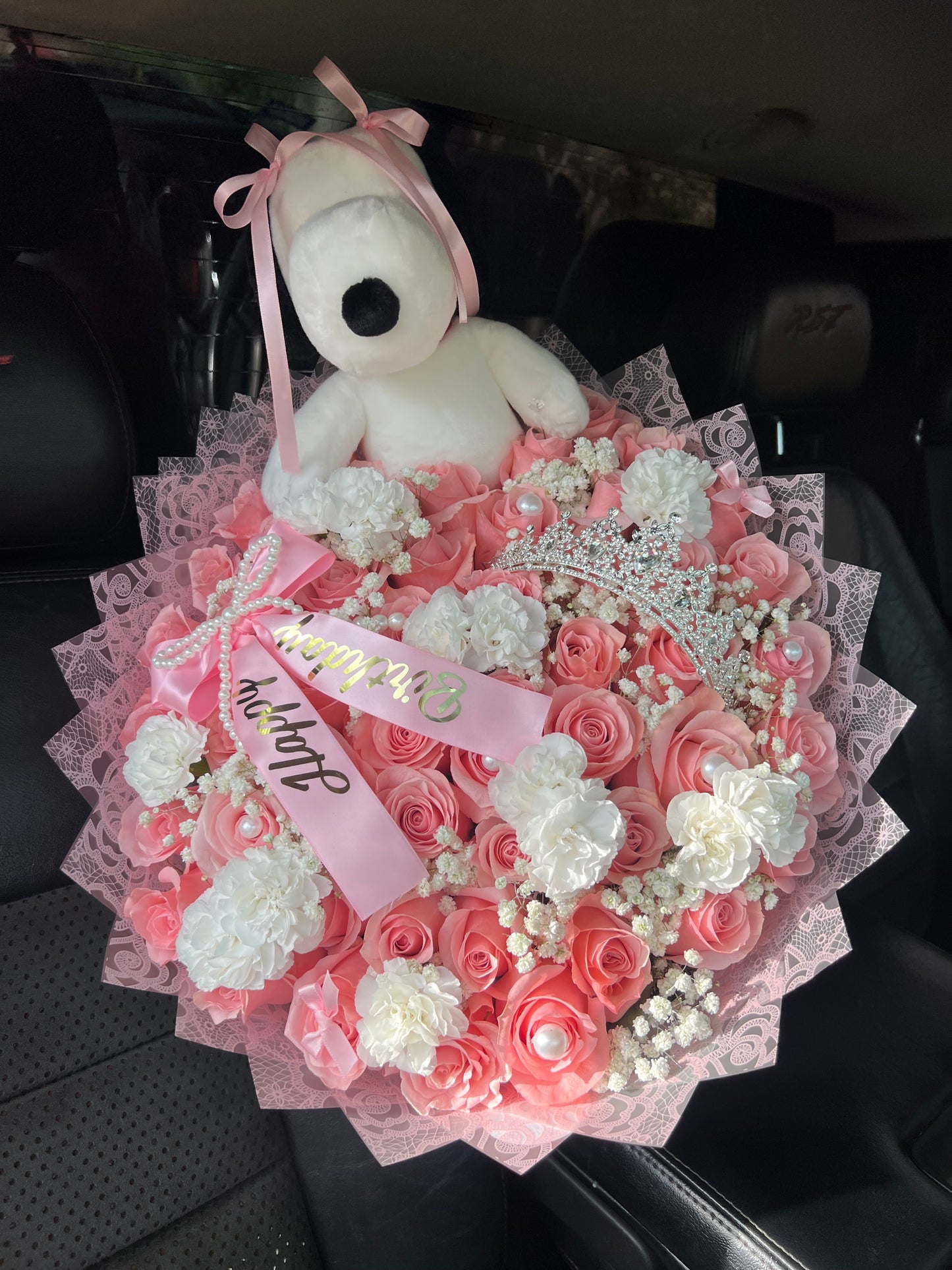 Snoopy all in Pink Bouquet