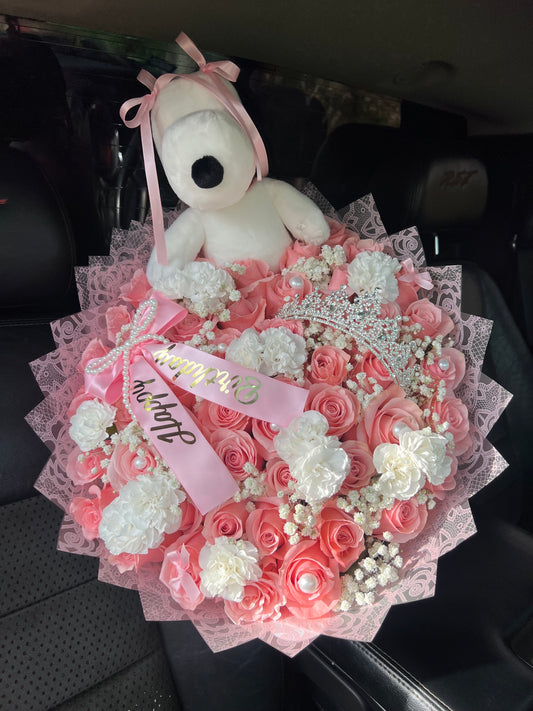 Snoopy all in Pink Bouquet