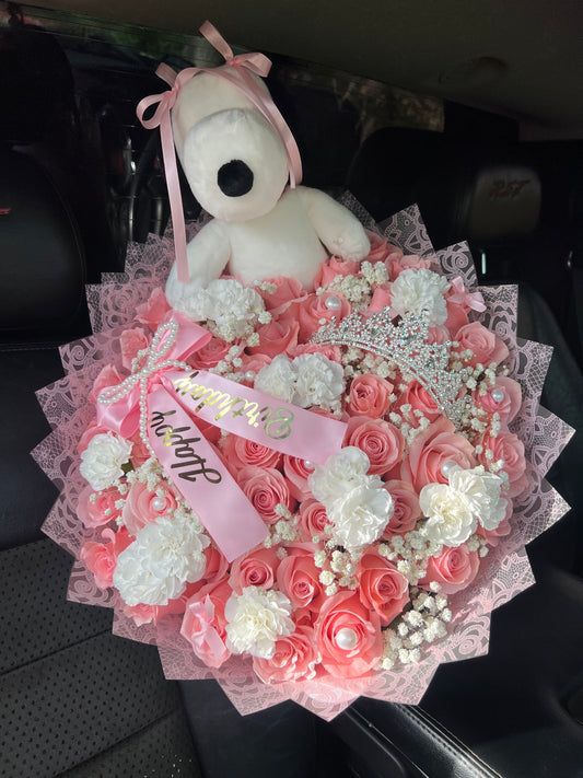 Snoopy all in Pink Bouquet